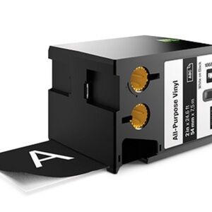 BRAND NEW IN BOX Dymo XTL 1868800 All Purpose White On Black Label (2" 54mm)